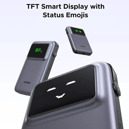 UGREEN PB511 Uno power bank 10000mAh 30W (2x USB-C + 1x USB-A) sivi