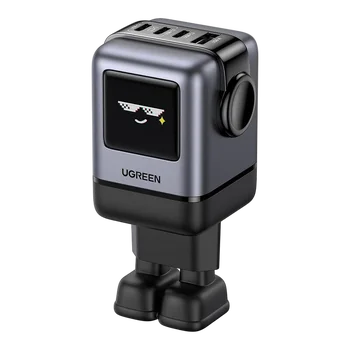 Ugreen Uno RG Robot GaN mrežni punjač X688 100W (3x USB-C, 1x USB-A) crni
