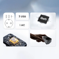 UGREEN CD314 2u1 mrežni punjač + EU AC adapter 13A 30W (2x USB-A + USB-C) crni