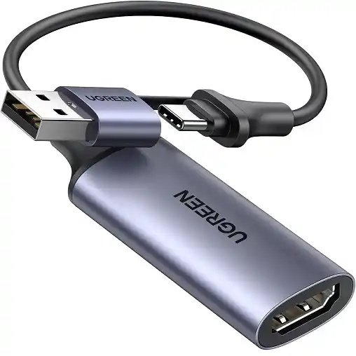 Адаптер-конвертер USB A/ТипC - HDMI карта для видеозаписи Ugreen